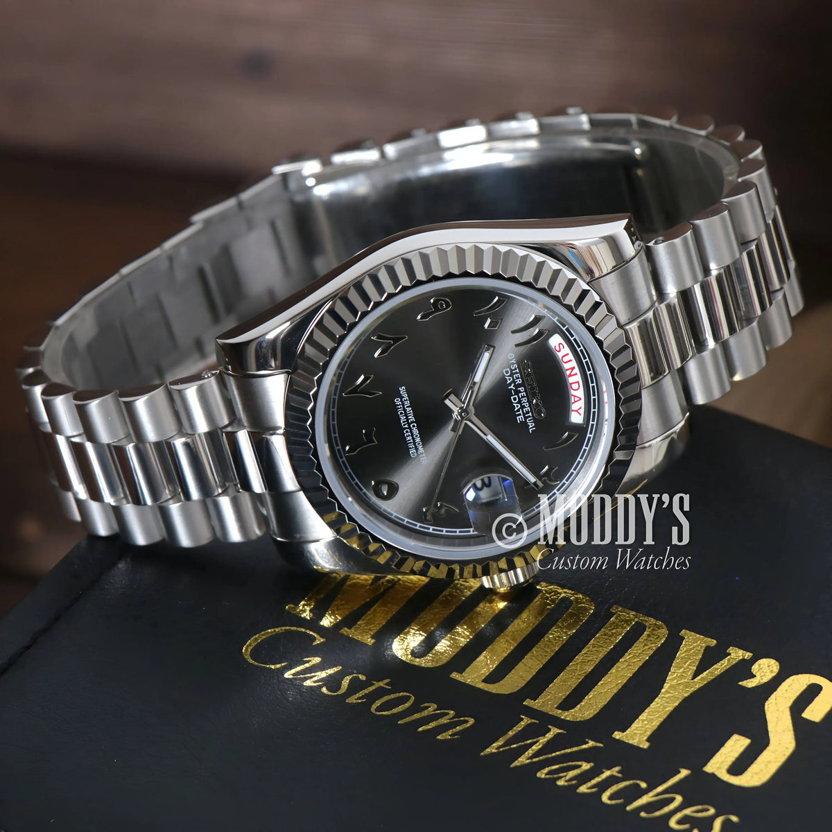 Seikojust Daydate Arabic Deep Grey