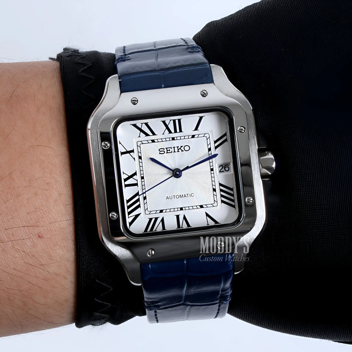 Seiko mod Santeiko White Blue Leather