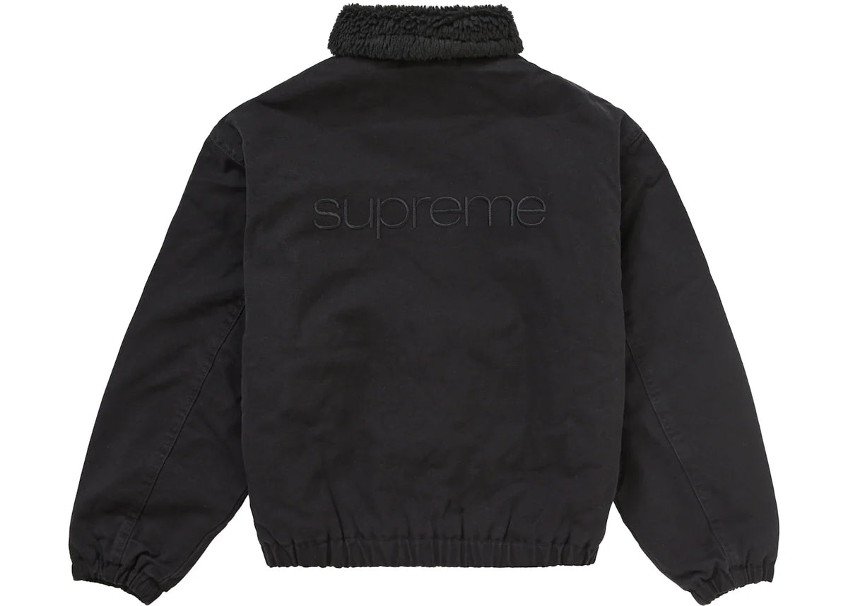 Supreme Faux Shearling Lined Bomber Jacket Black