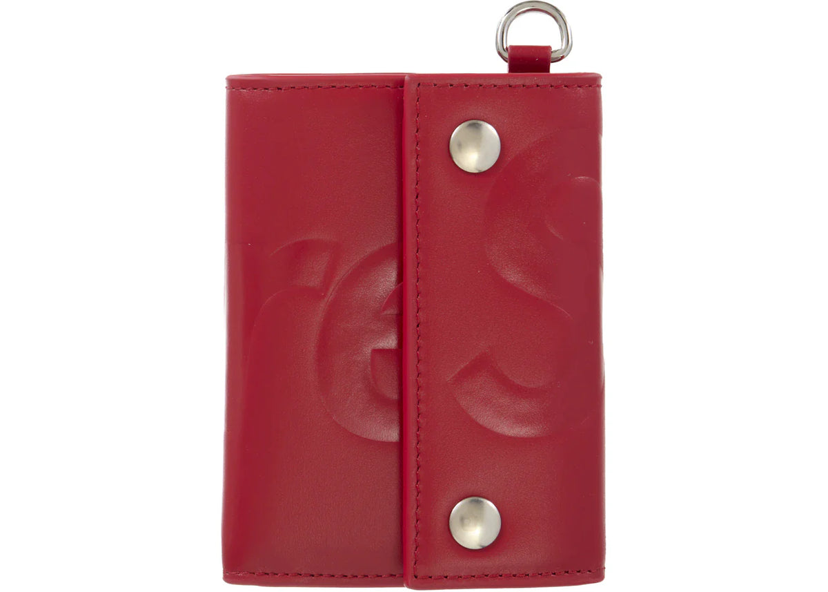 Supreme Leather Chain Wallet Red