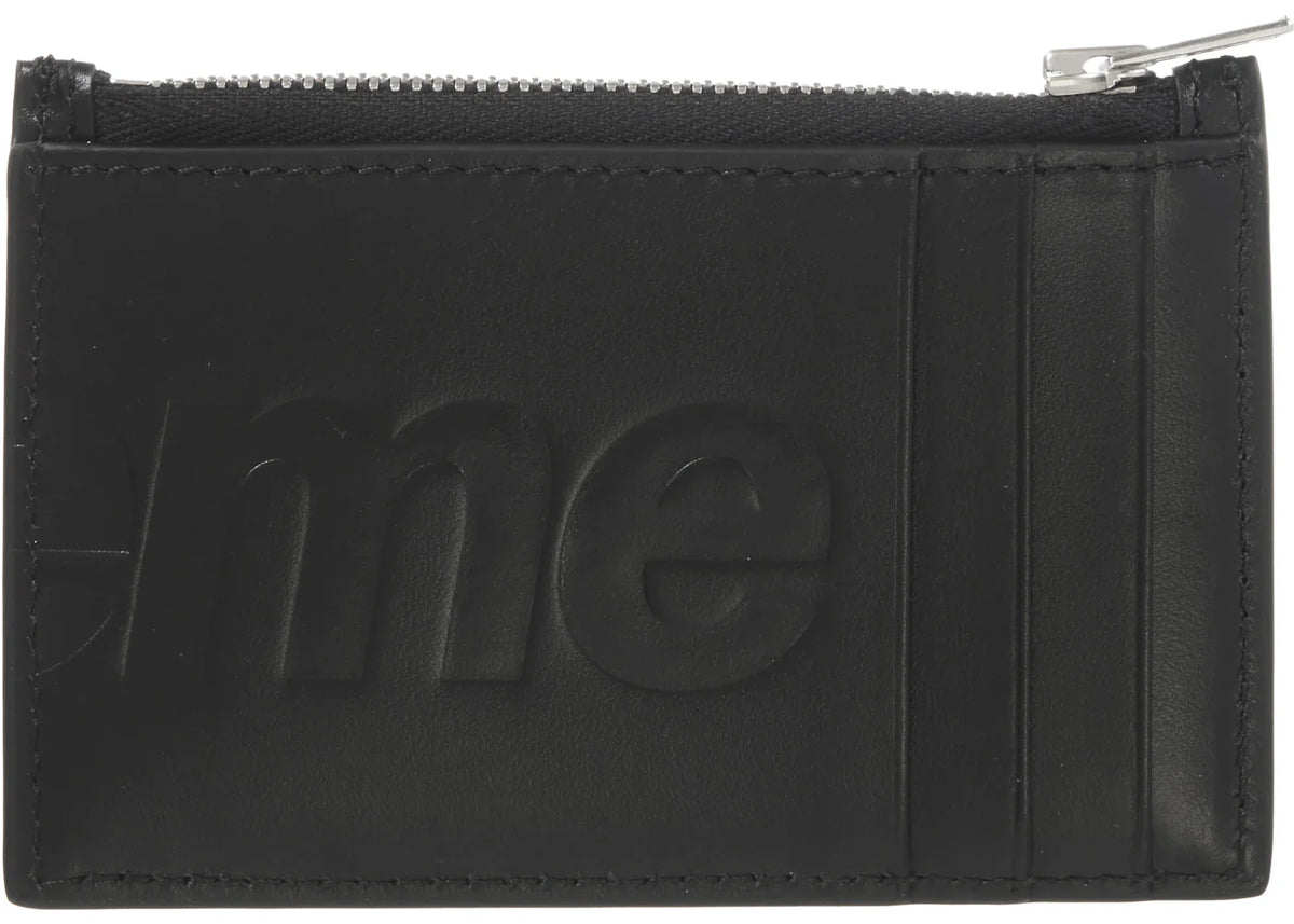 Supreme Leather Zip Card Holder Black