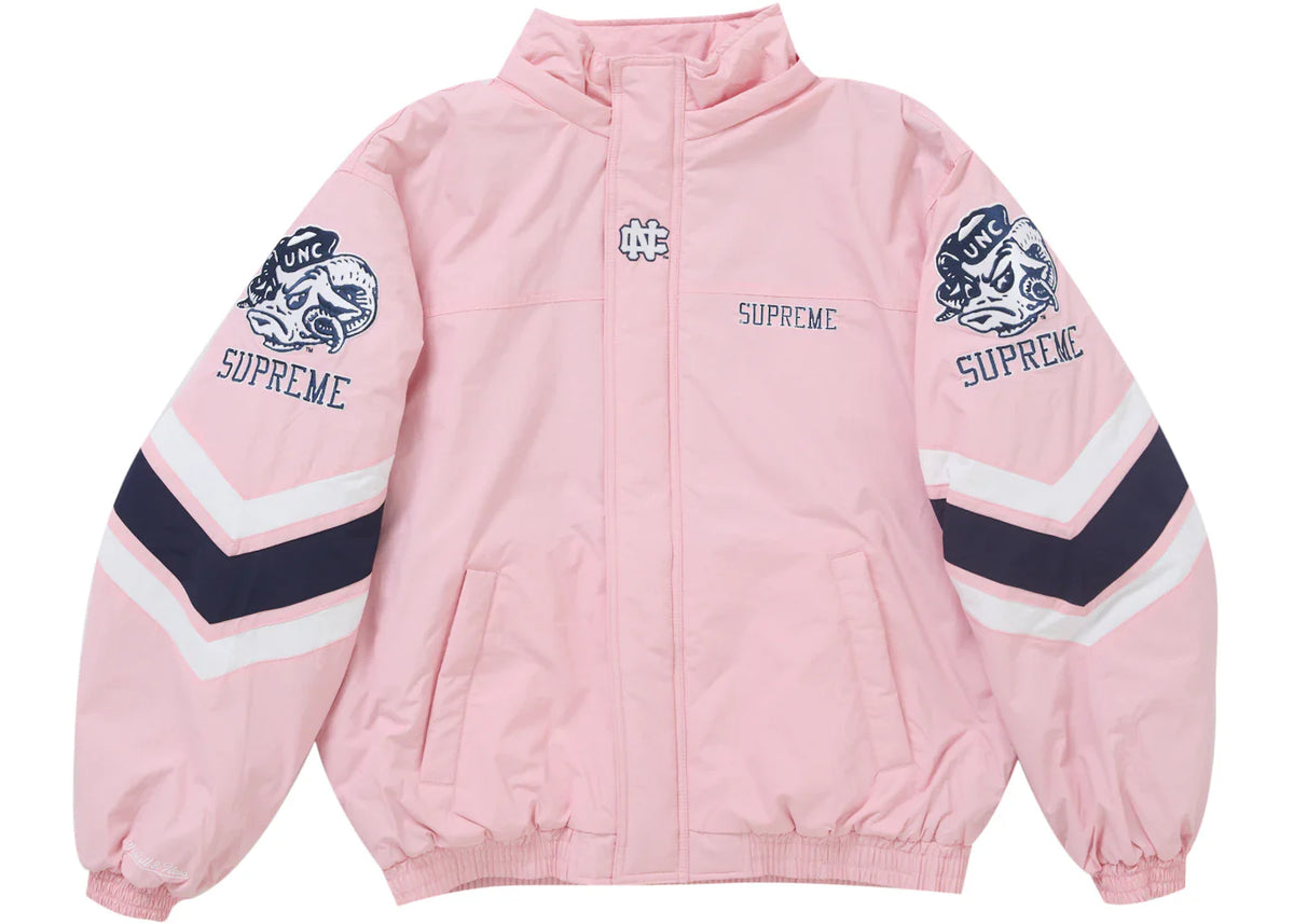 Supreme Mitchell & Ness Ncaa Hooded Stadium Jacket Pink