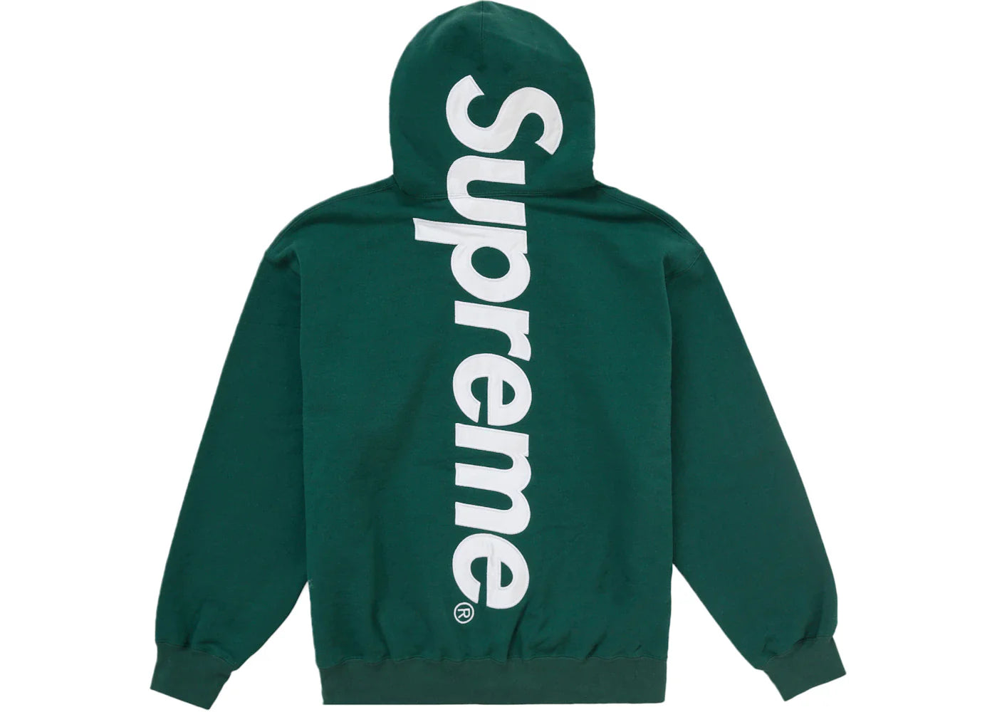 Supreme Satin Applique Hoodie Fw24 Dark Green
