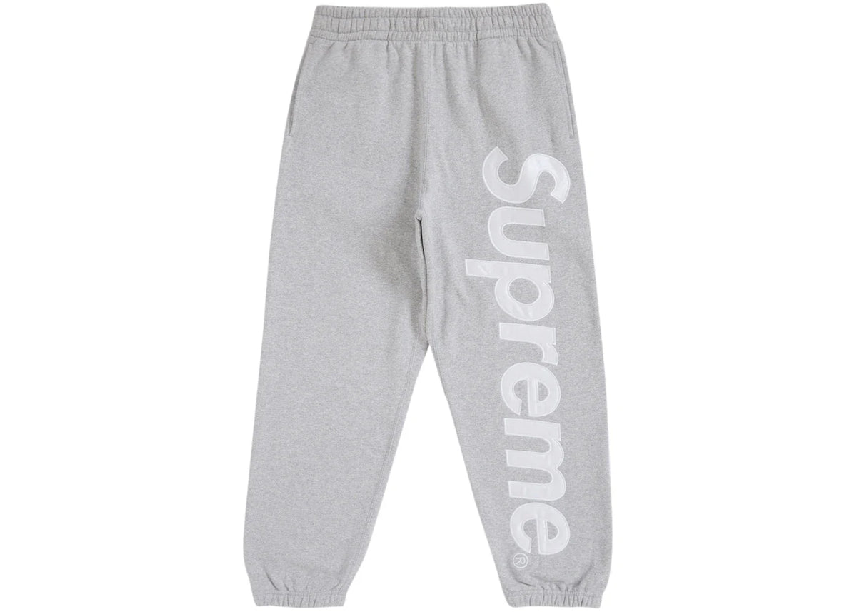 Supreme Satin Applique Sweatpant Fw24 Heather Grey
