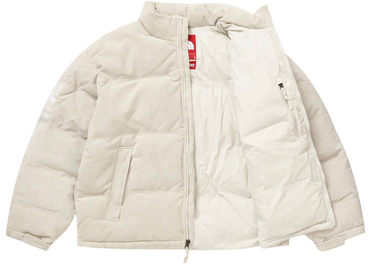 Supreme The North Face Suede Nuptse Jacket Stone