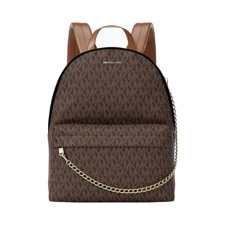 Michael Kors Slater Medium Signature Logo Backpack Brown