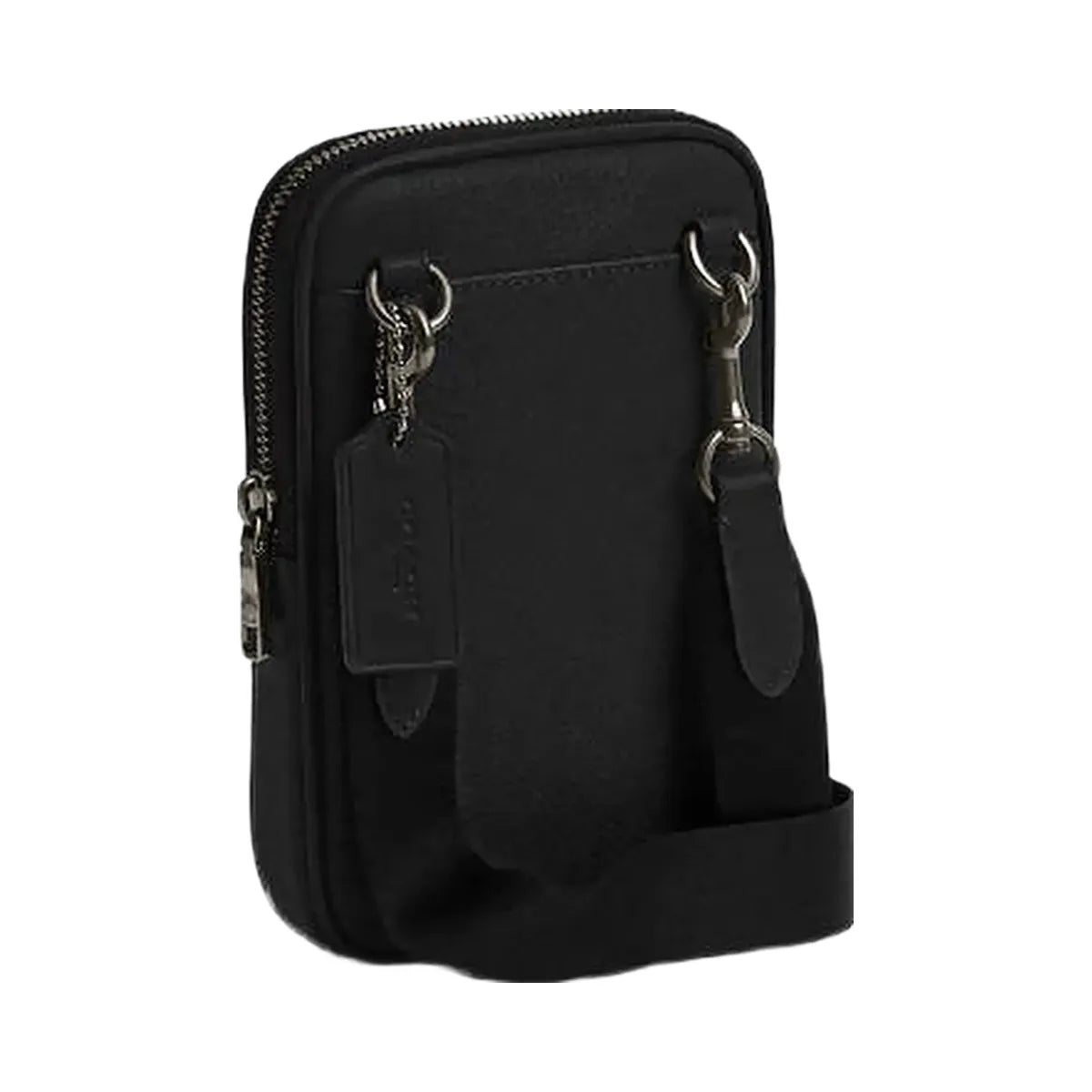 Coach Aden Crossbody Bag Pebbled Leather-Gunmetal-Black