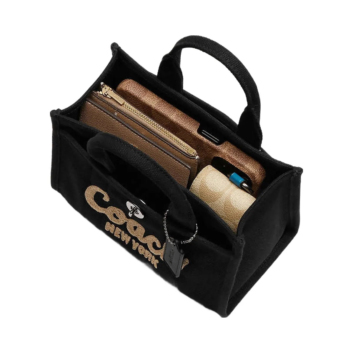Coach Cargo Tote Bag 20 Canvas-Silver-Black