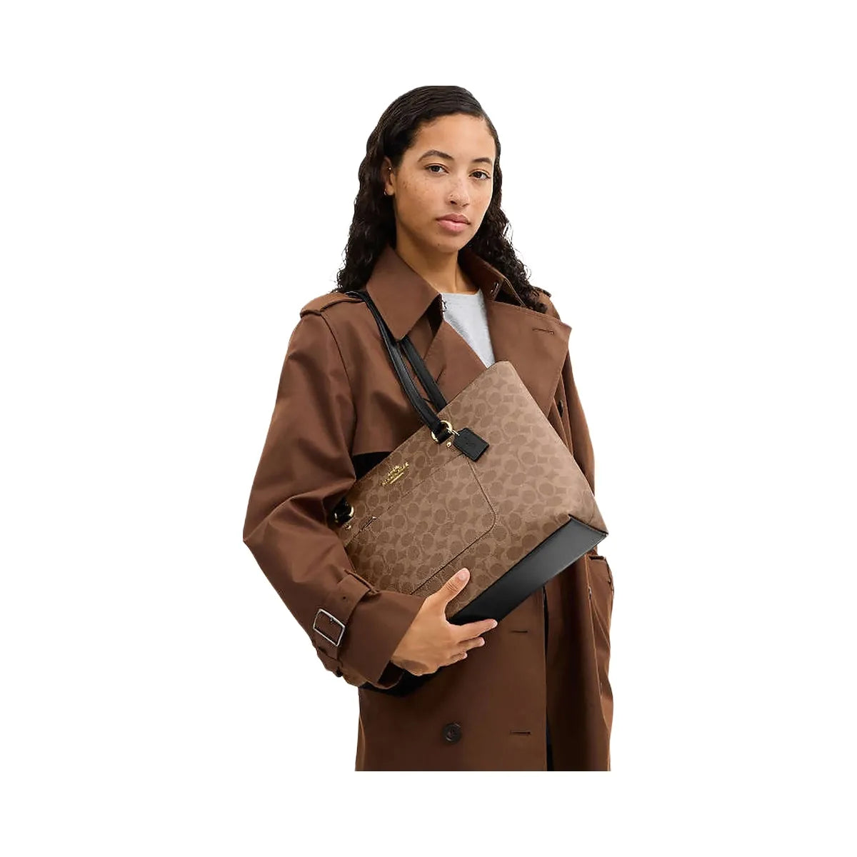 Coach Station Tote Bag In Signature Canvas Signature Canvas-Gold-Tan-Black
