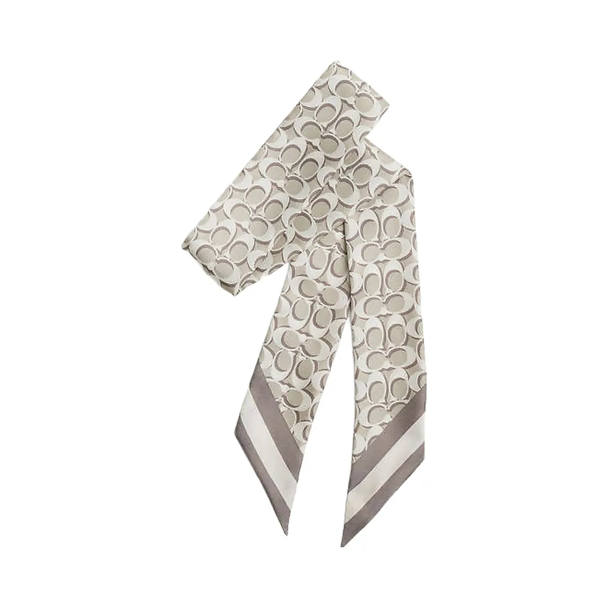 Coach Signature Silk Skinny Scarf Silk-Bone