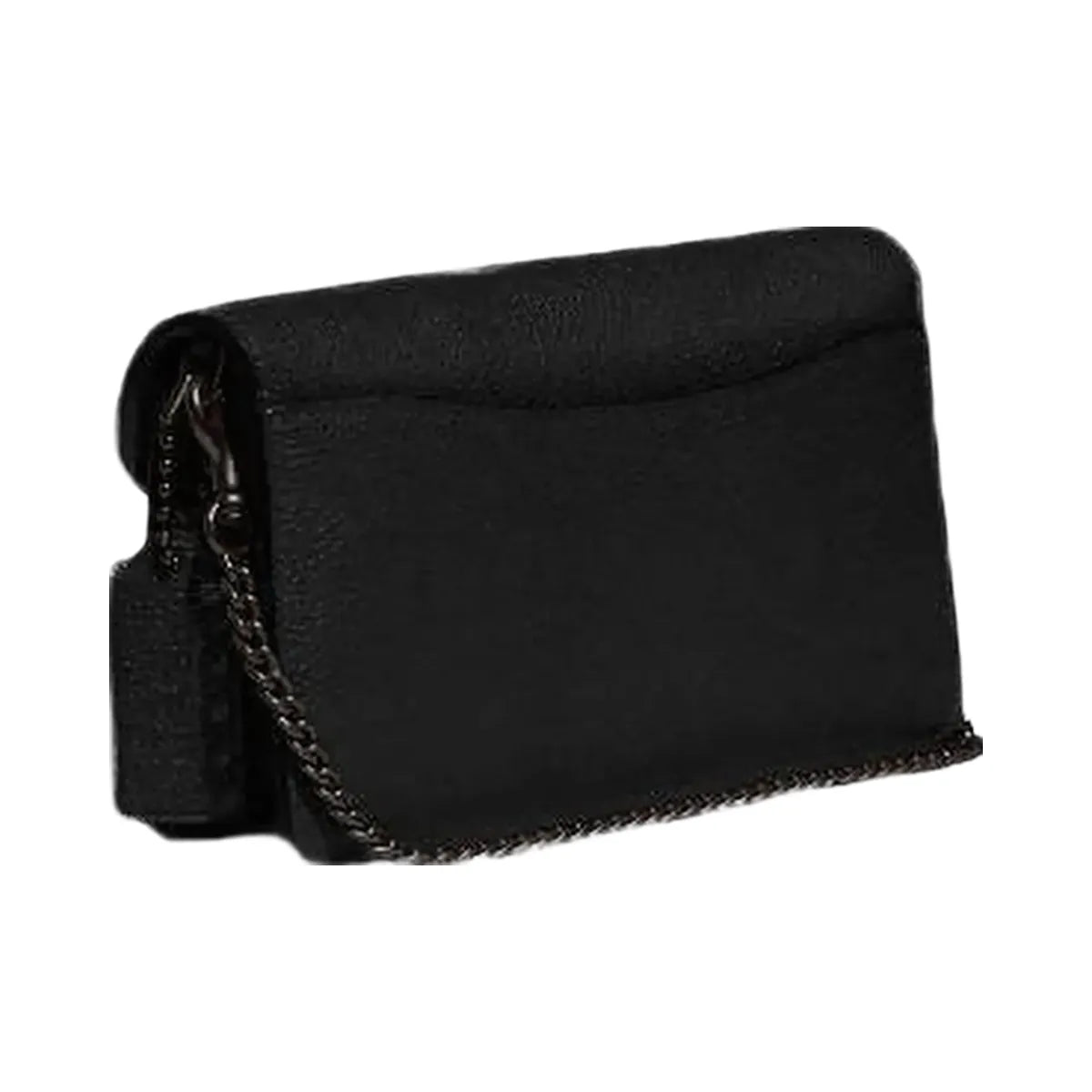 Coach Tabby Chain Clutch Polished Pebble Leather-Pewter-Black
