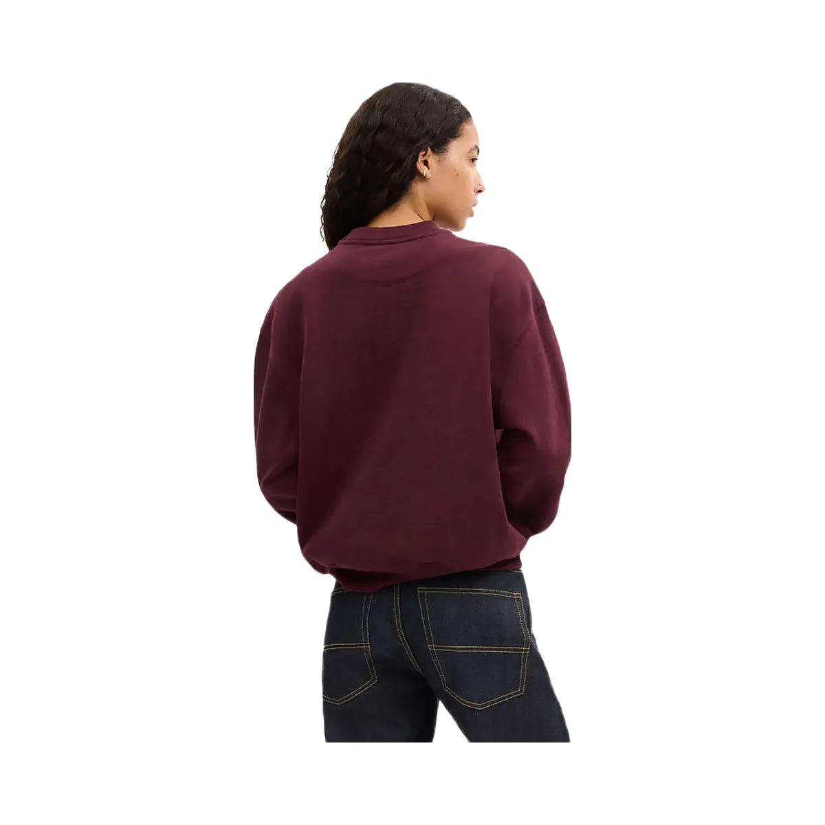 Coach Sporty Signature Boyfriend Crewneck Sweatshirt Burgundy