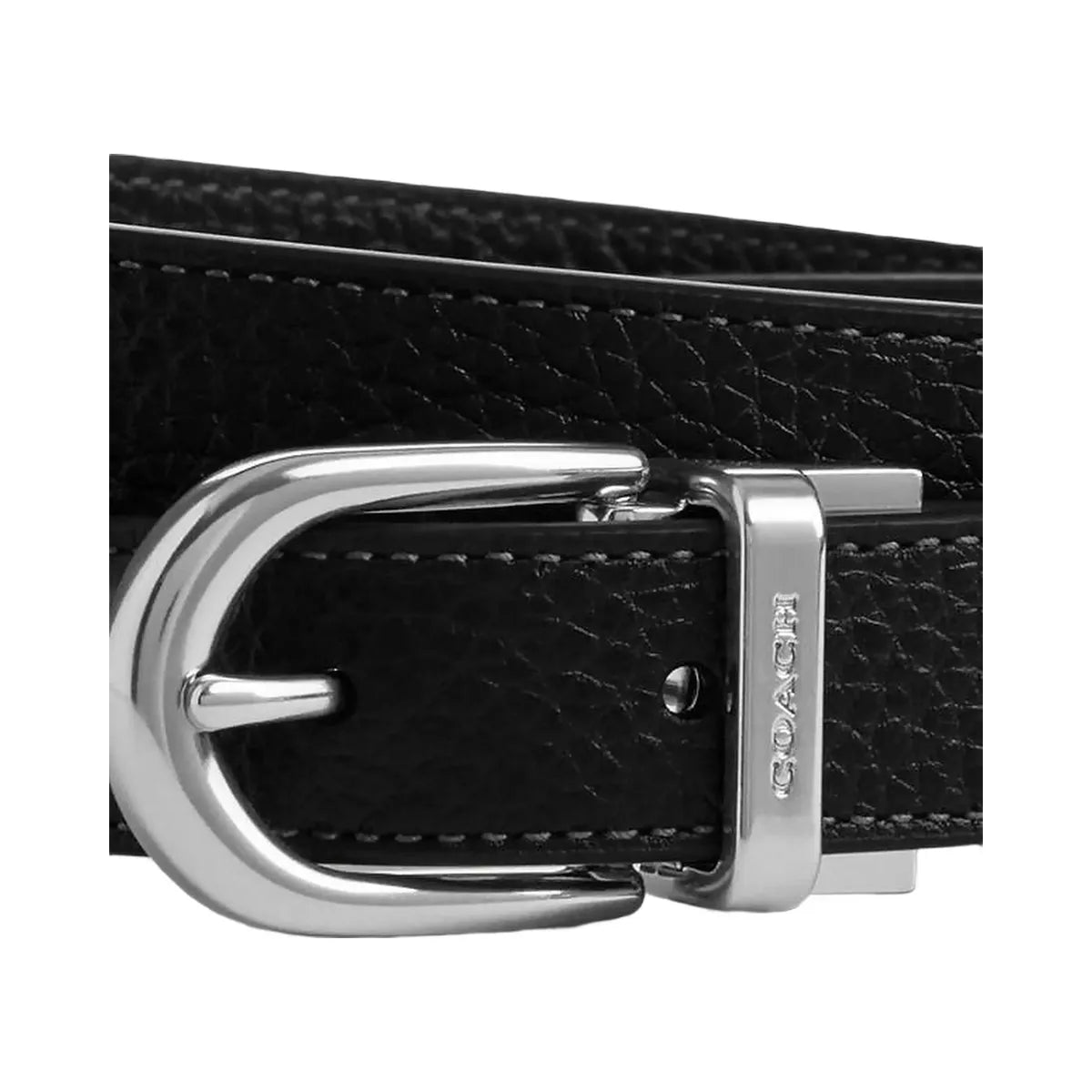 Coach Classic Buckle Cut To Size Belt, 25 Mm Silver-Black