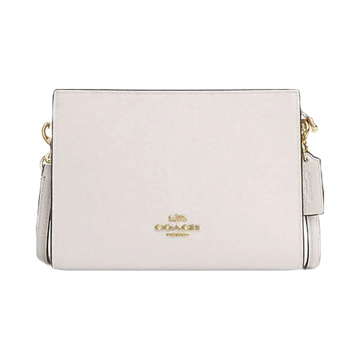 Coach Slim Crossbody Bag Pebbled Leather-Gold-Chalk