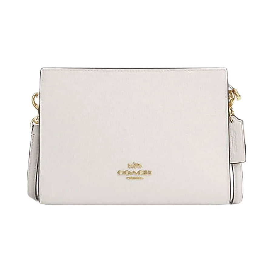 Coach Slim Crossbody Bag Pebbled Leather-Gold-Chalk