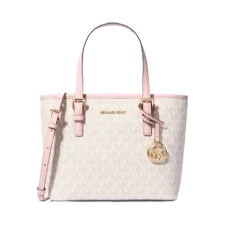 Michael Kors Jet Set Travel Extra-Small Logo Top-Zip Tote Bag Pwd Blsh Mlt