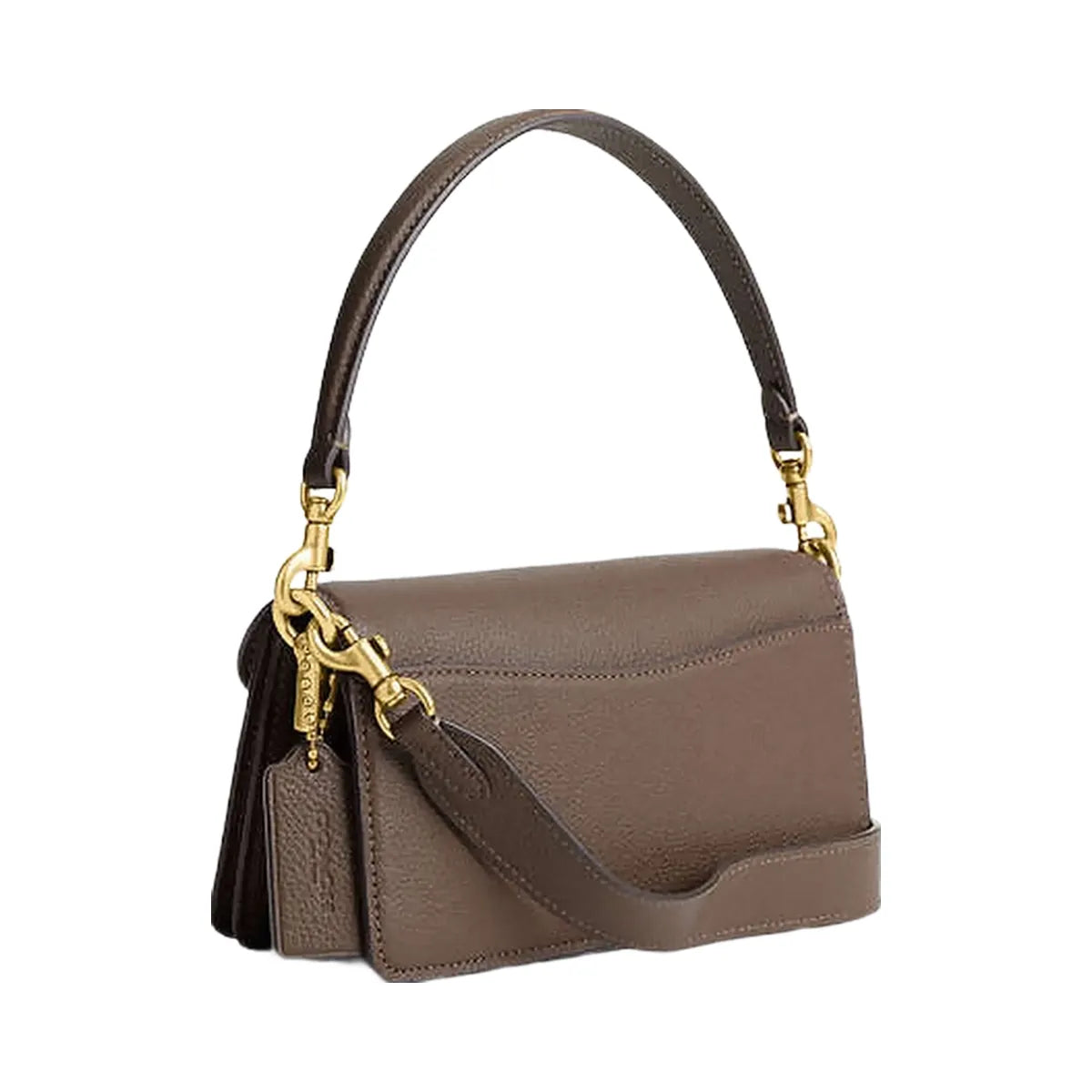 Coach Tabby Shoulder Bag 20 Polished Pebble Leather-Brass-Dark Stone
