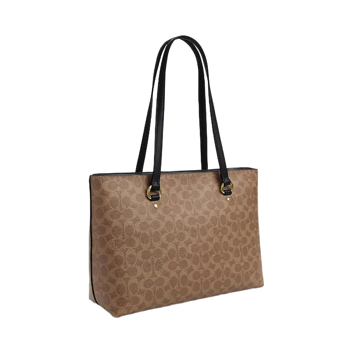 Coach Station Tote Bag In Signature Canvas Signature Canvas-Gold-Tan-Black