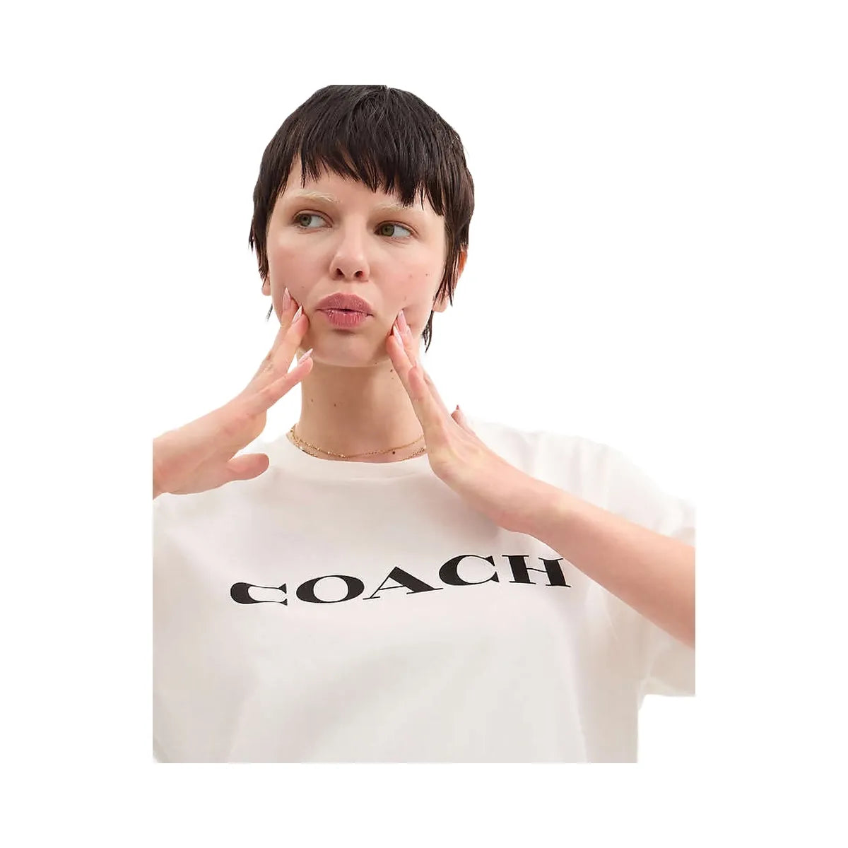 Coach Signature T-Shirt In Organic Cotton White