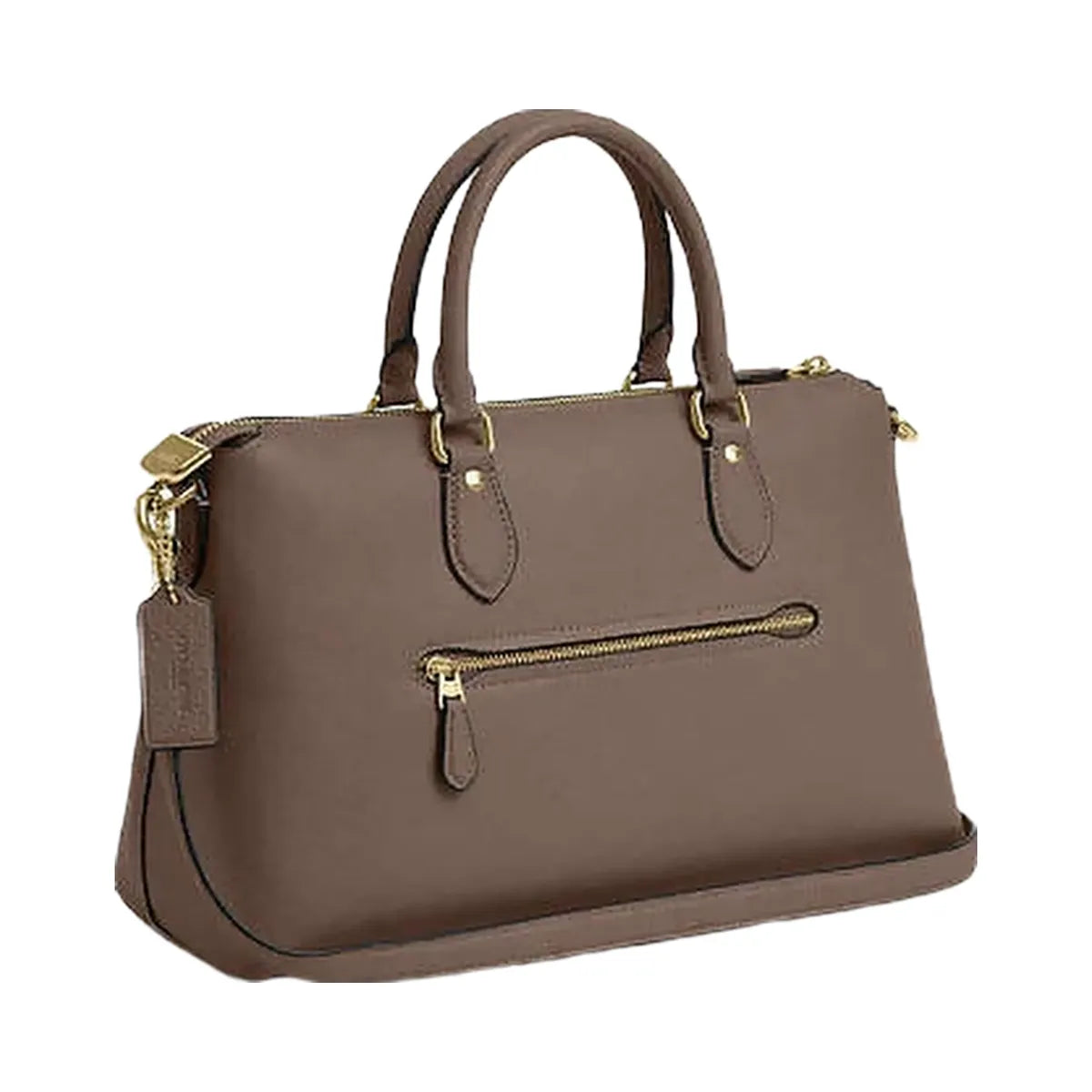 Coach Georgia Satchel Bag Pebbled Leather-Gold-Dark Stone