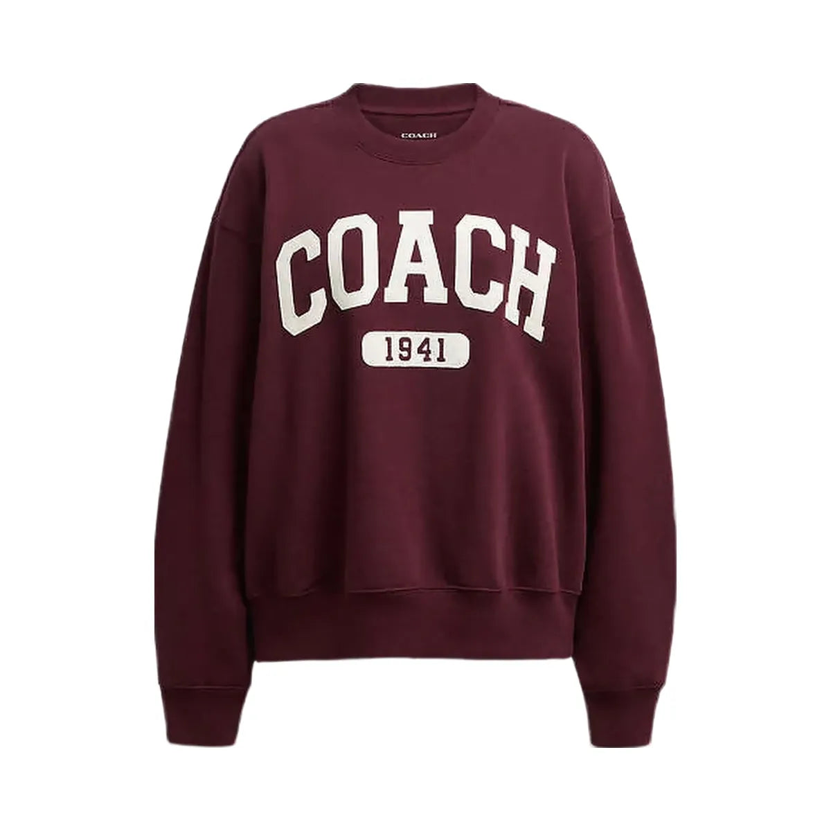 Coach Sporty Signature Boyfriend Crewneck Sweatshirt Burgundy