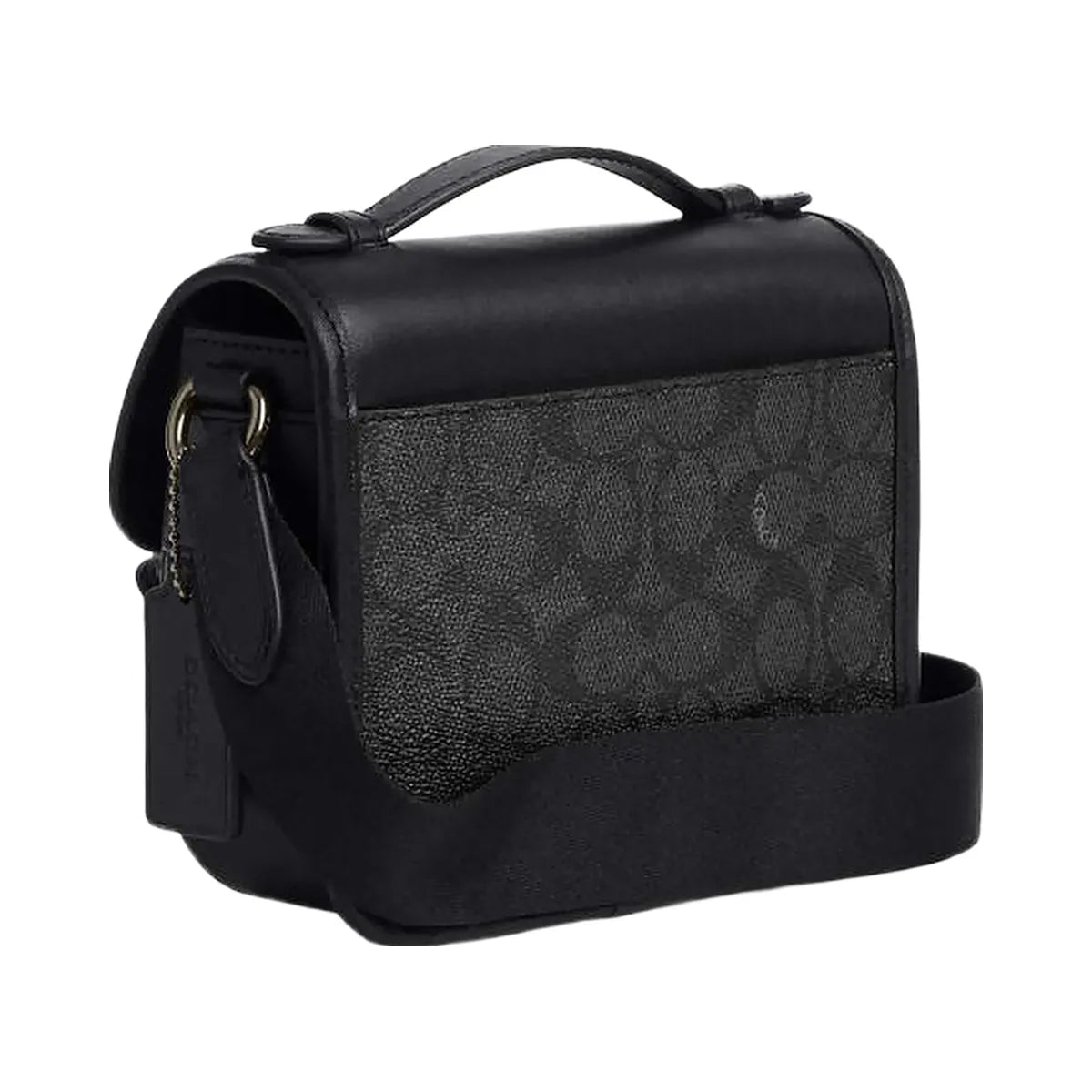 Coach Racer Crossbody Bag In Signature Canvas Signature Canvas-Gunmetal-Charcoal-Black