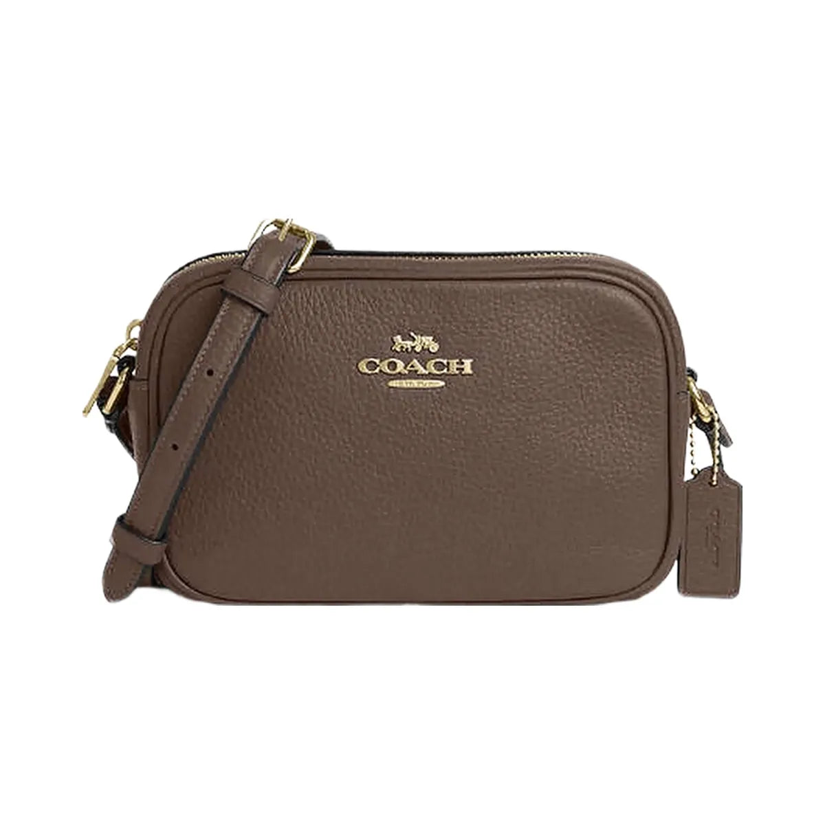 Coach Mini Jamie Camera Bag Pebbled Leather-Gold-Dark Stone