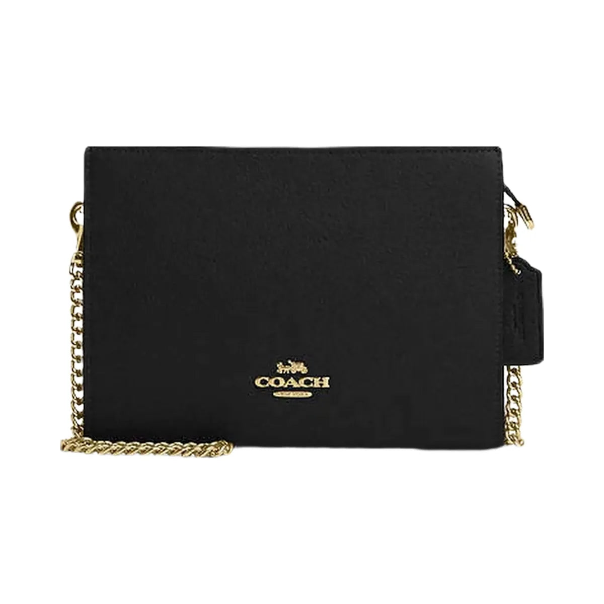Coach Slim Crossbody Pebbled Leather-Gold-Black