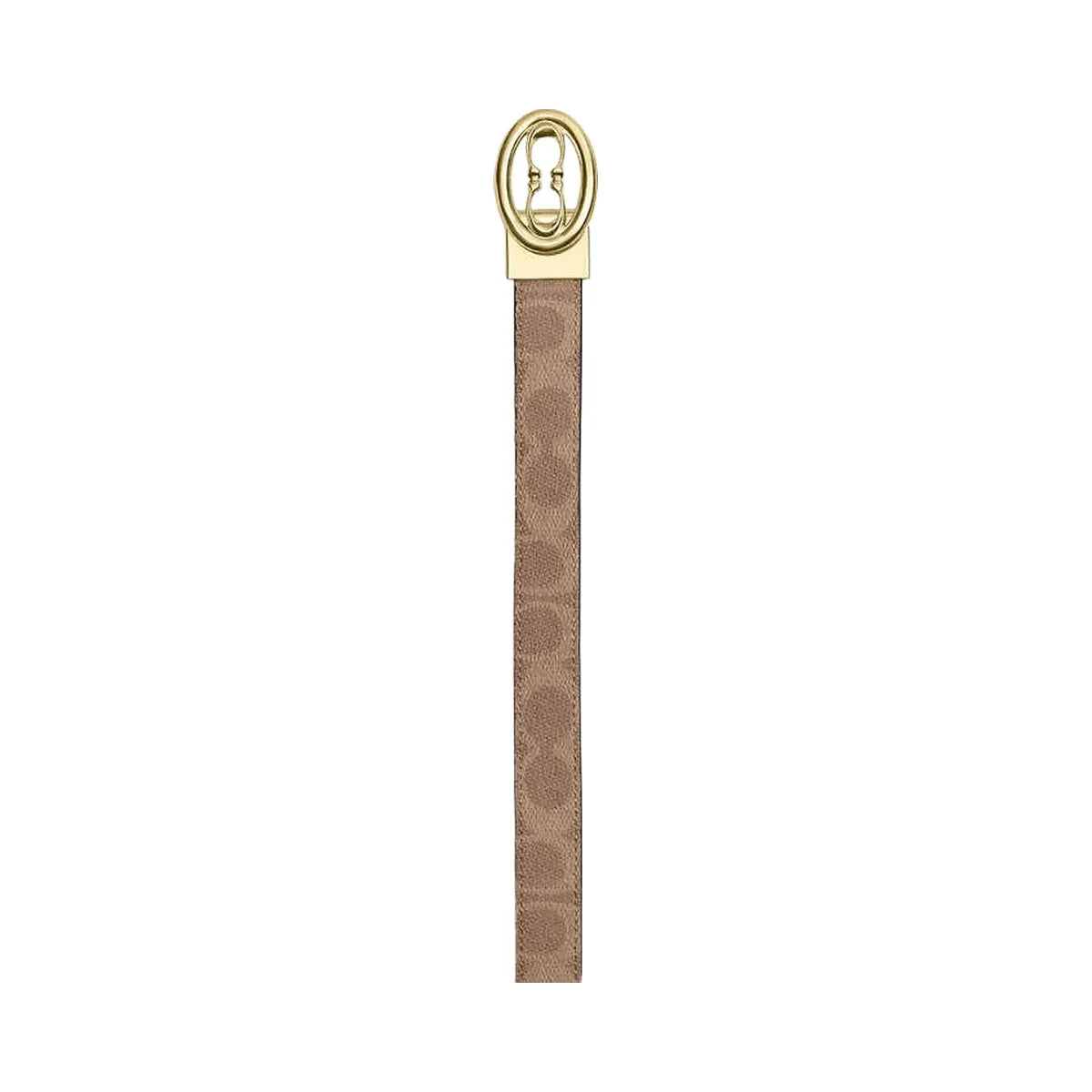 Coach Signature Buckle Cut To Size Belt, 25 Mm Signature Canvas-Gold-Tan-Brown