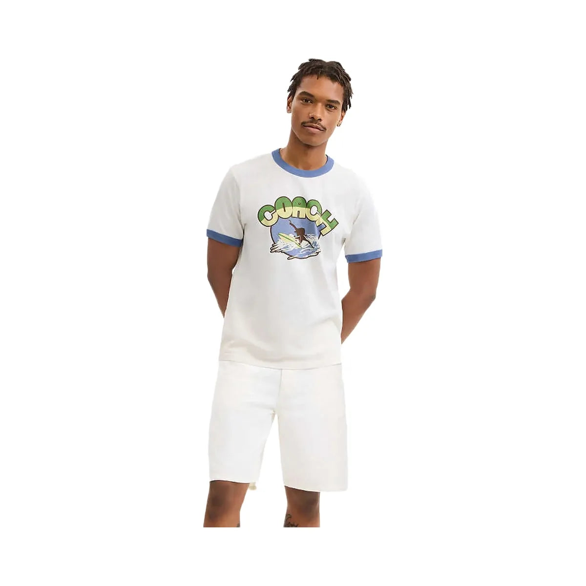 Coach Surf Graphic T-Shirt In Organic Cotton White