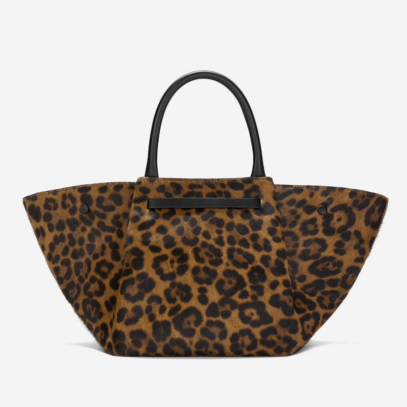 DeMellier The Midi New York leopard-effect calf hair & black smooth
