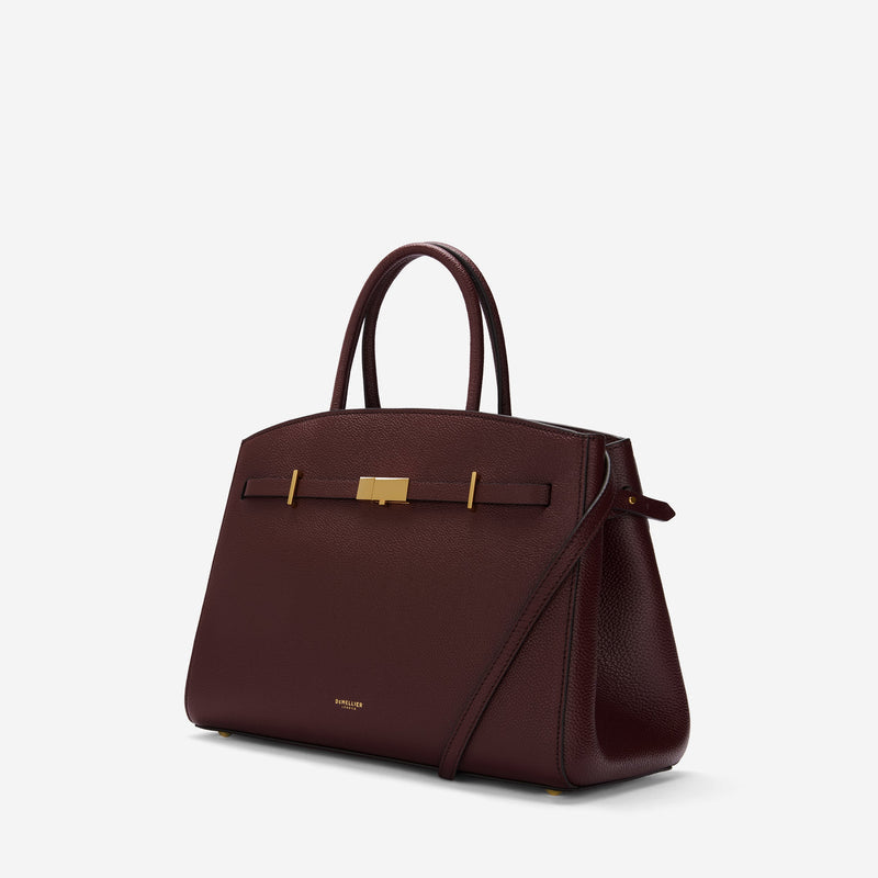 DeMellier The Midi Hudson burgundy small grain