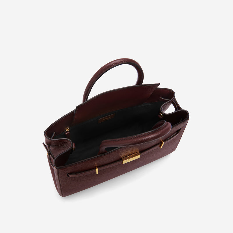 DeMellier The Midi Hudson burgundy small grain