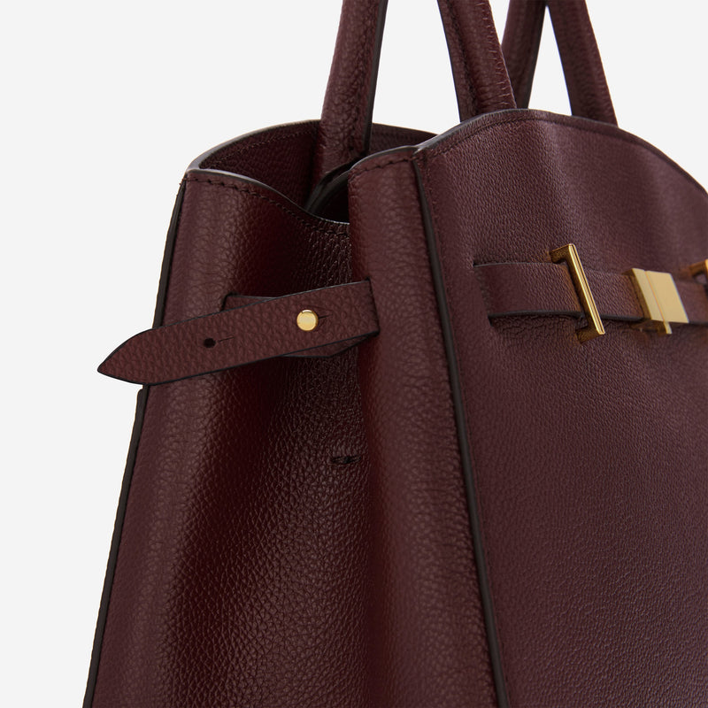 DeMellier The Midi Hudson burgundy small grain