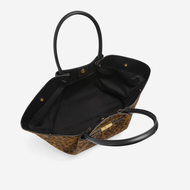 DeMellier The New York leopard-effect calf hair & black smooth