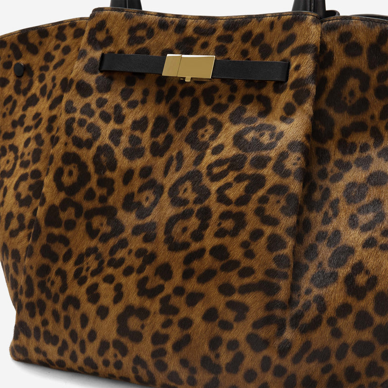 DeMellier The New York leopard-effect calf hair & black smooth