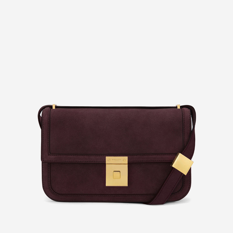 DeMellier The Paris Crossbody burgundy suede