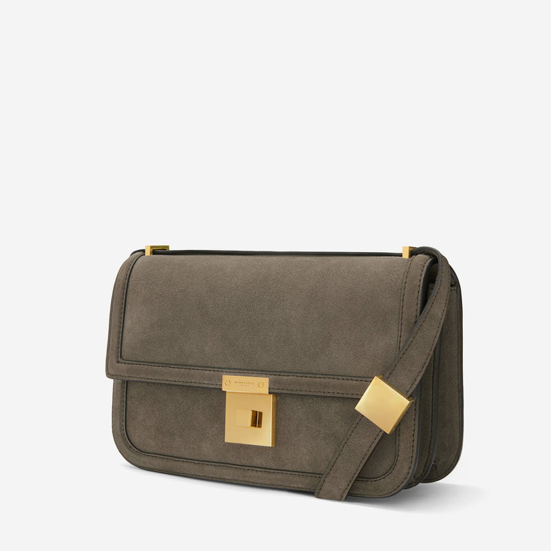 DeMellier The Paris Crossbody deep olive suede