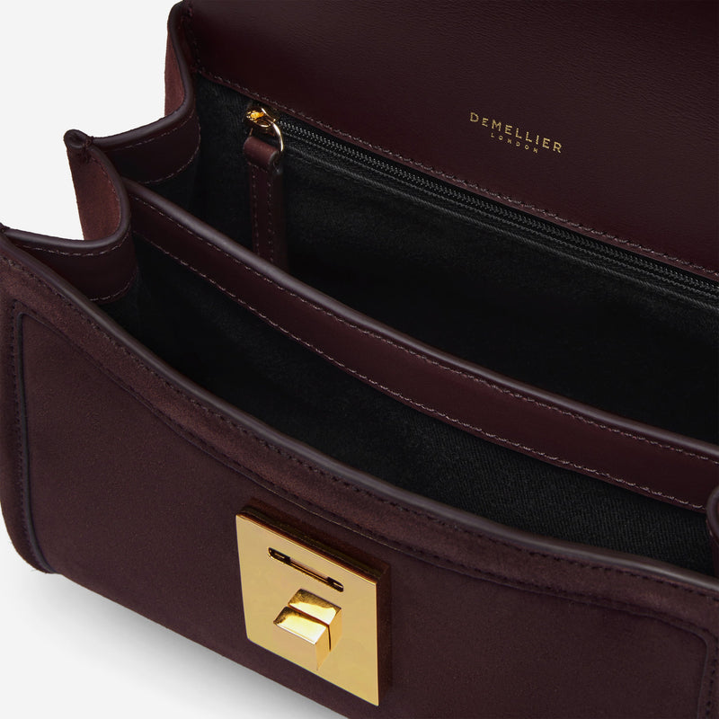 DeMellier The Paris burgundy suede