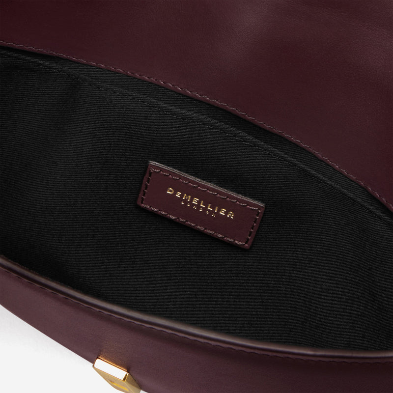 DeMellier The Tokyo Clutch burgundy smooth