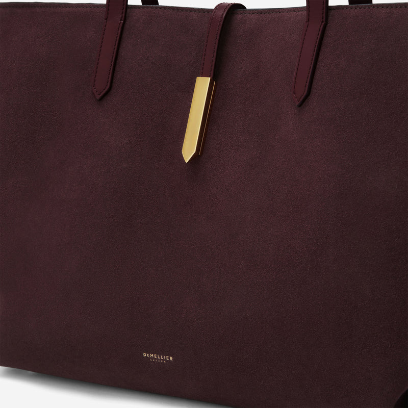DeMellier The Tokyo Tote burgundy suede & burgundy smooth