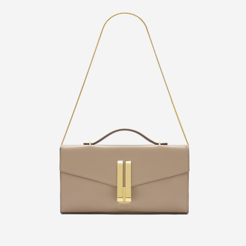 DeMellier The Vancouver Clutch dark sand smooth