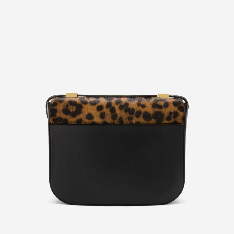 DeMellier The Vancouver leopard-effect calf hair & black smooth