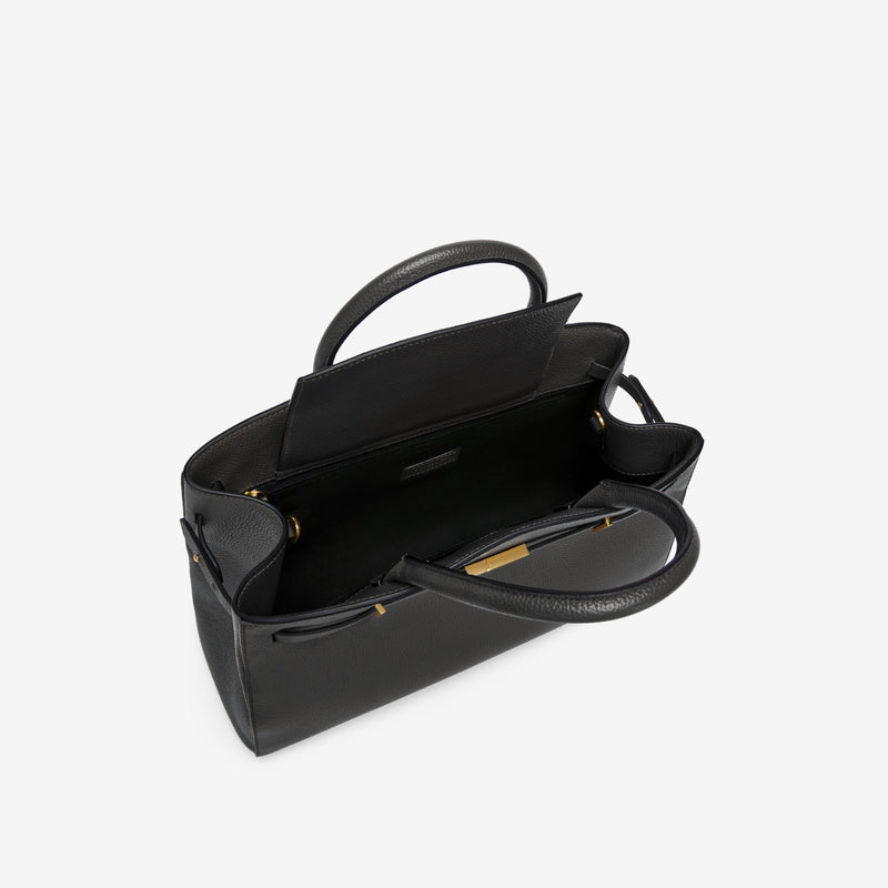 DeMellier The Midi Hudson black small grain