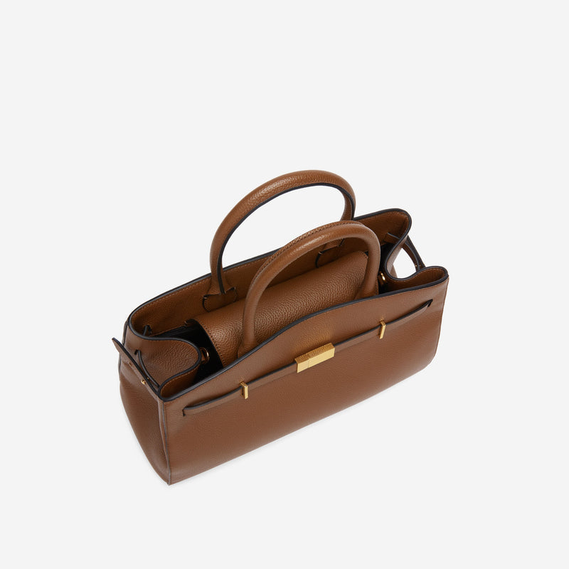 DeMellier The Midi Hudson tan small grain