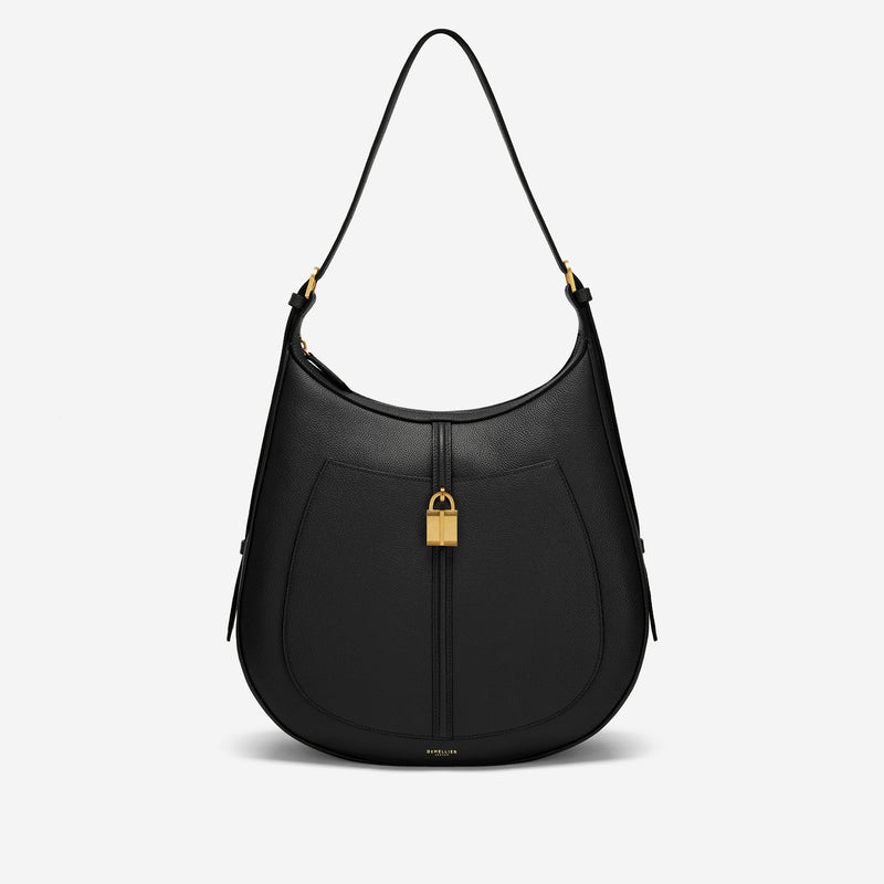 DeMellier The Siena Hobo black small grain