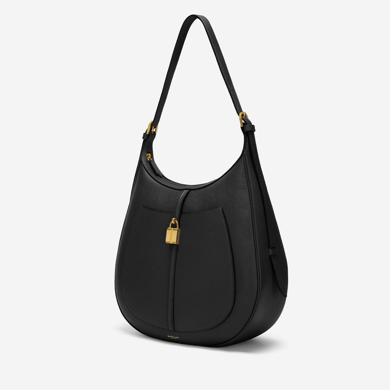 DeMellier The Siena Hobo black small grain