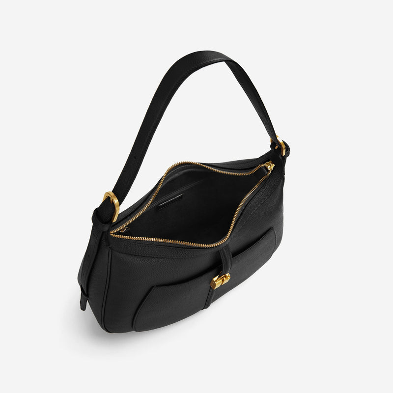 DeMellier The Siena Hobo black small grain