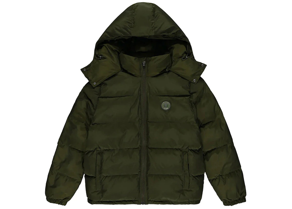 Trapstar Irongate Detachable Hooded Puffer Jacket Olive