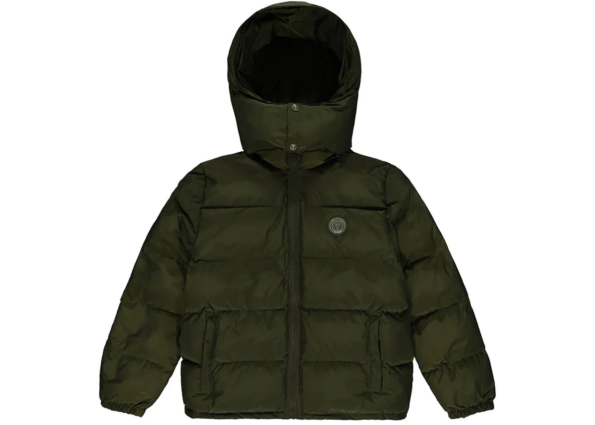 Trapstar Irongate Detachable Hooded Puffer Jacket Olive